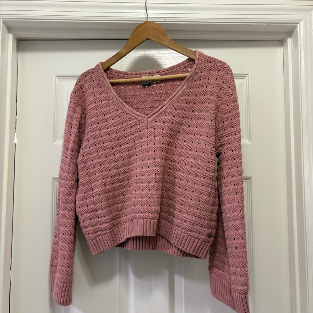 Women's Roxy Pink V-Neck Sweater